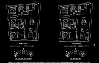 Type A1 845sqft & A2 887sqft